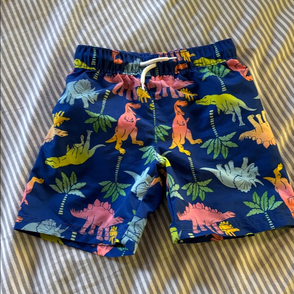 Old Navy Kids Swim Trunks - Blue with Multicolor Dinosaurs